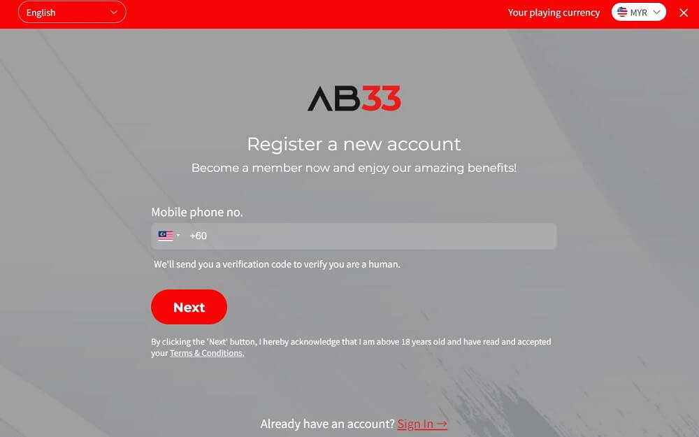 How to Create an Account in AB33