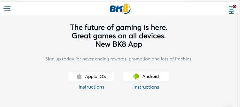 BK8 app for other operating systems